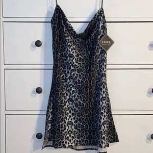 Velvet leopard print dress